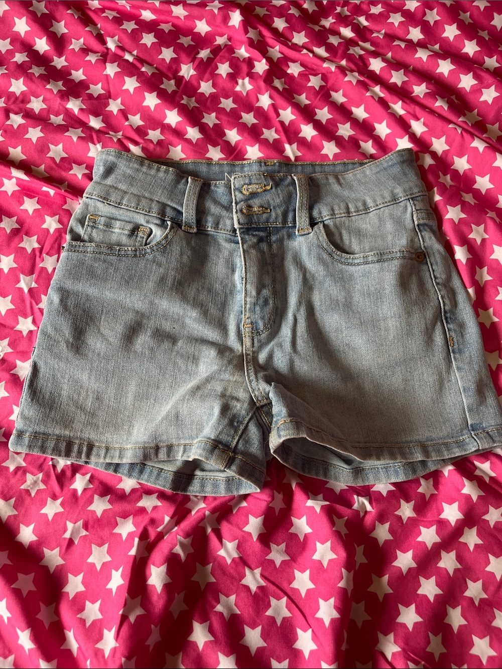 No Boundaries Light Blue Denim High-Rise Women's Shorts